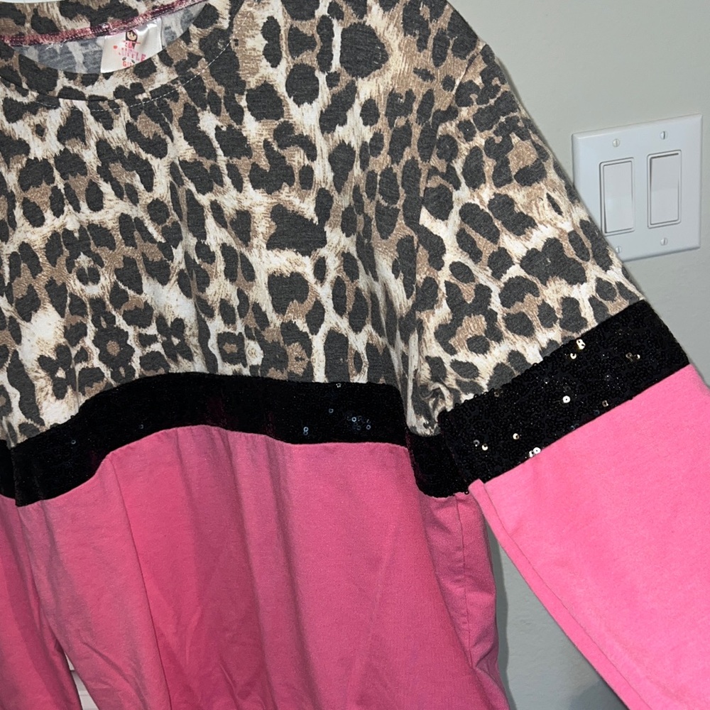Leopard, Pink and Sequin Shirt - Picture 5 of 6